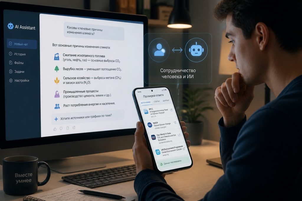 AI‑помощник предлагает ответ, человек проверяет — границы ответственности AI