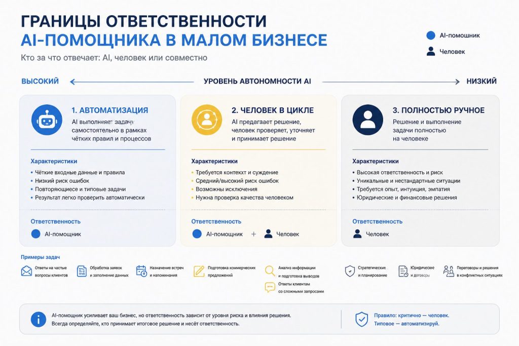 схема границы ответственности AI-помощника