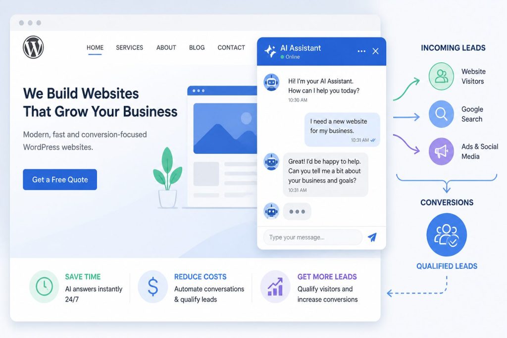 AI-ассистент на сайте WordPress повышает заявки и экономит время