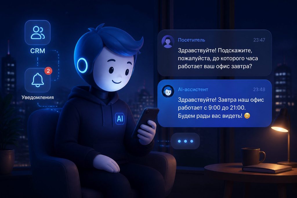 ночной чат-бот принимает обращения и отправляет в CRM
