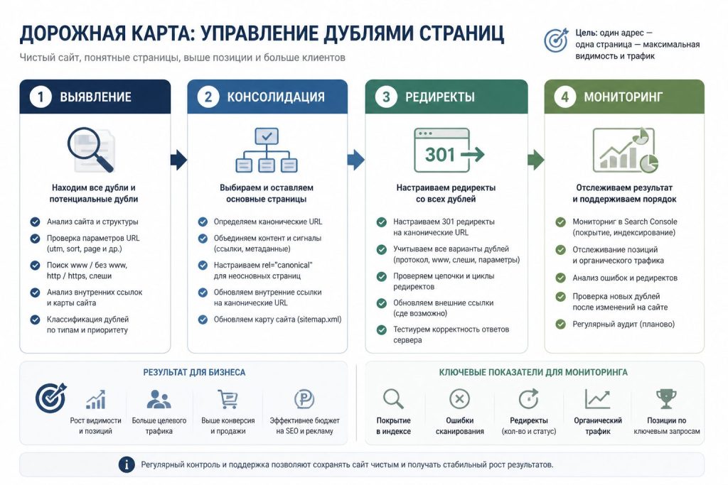 Чек‑лист действий при контентной каннибализации для малого бизнеса