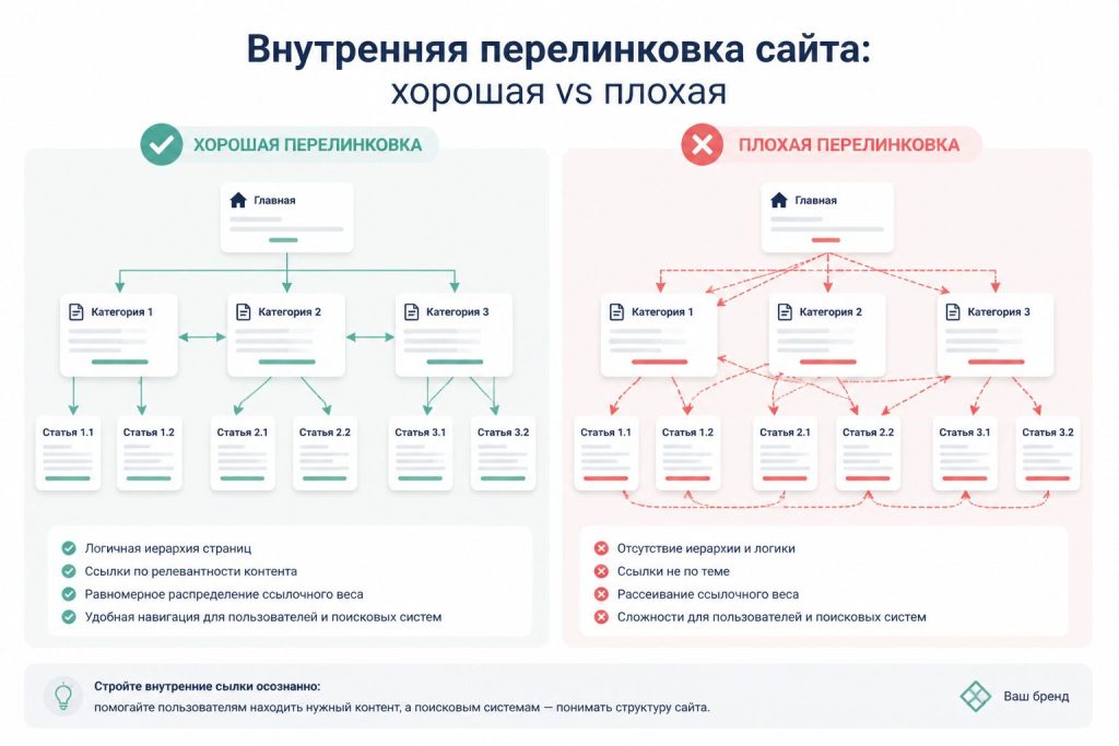 Схема внутренней перелинковки сайта — проверка внутренней перелинковки