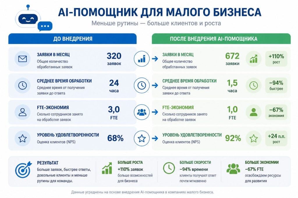 инфографика сколько времени экономит AI‑помощник