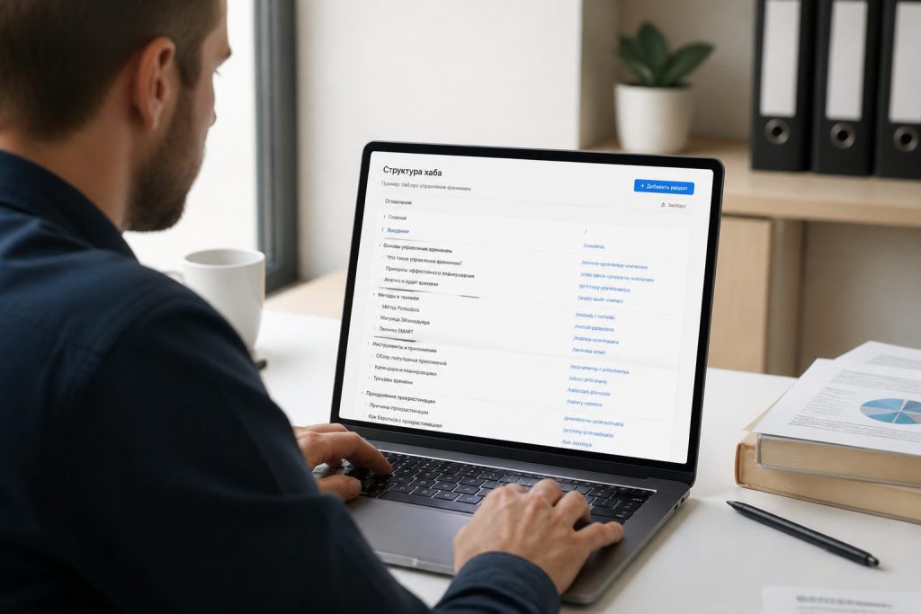 Хаб на сайте WordPress с разделами и FAQ — пример структуры