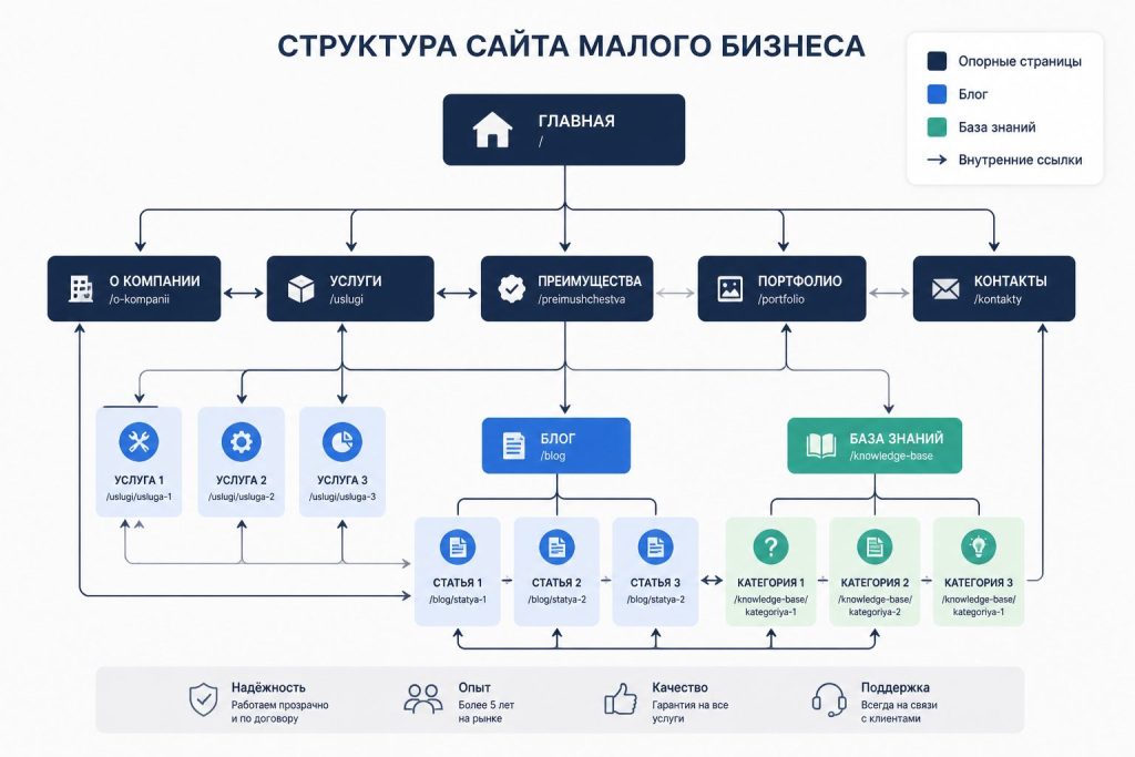 Схема внутренней перелинковки для бизнеса