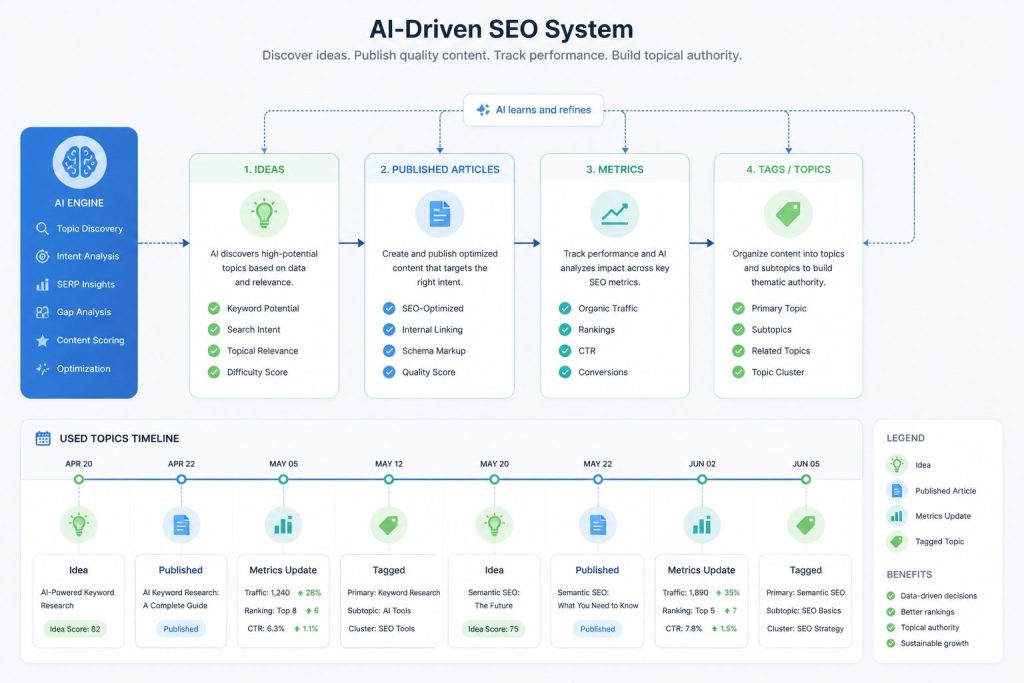 AI система учёта истории использованных тем для SEO