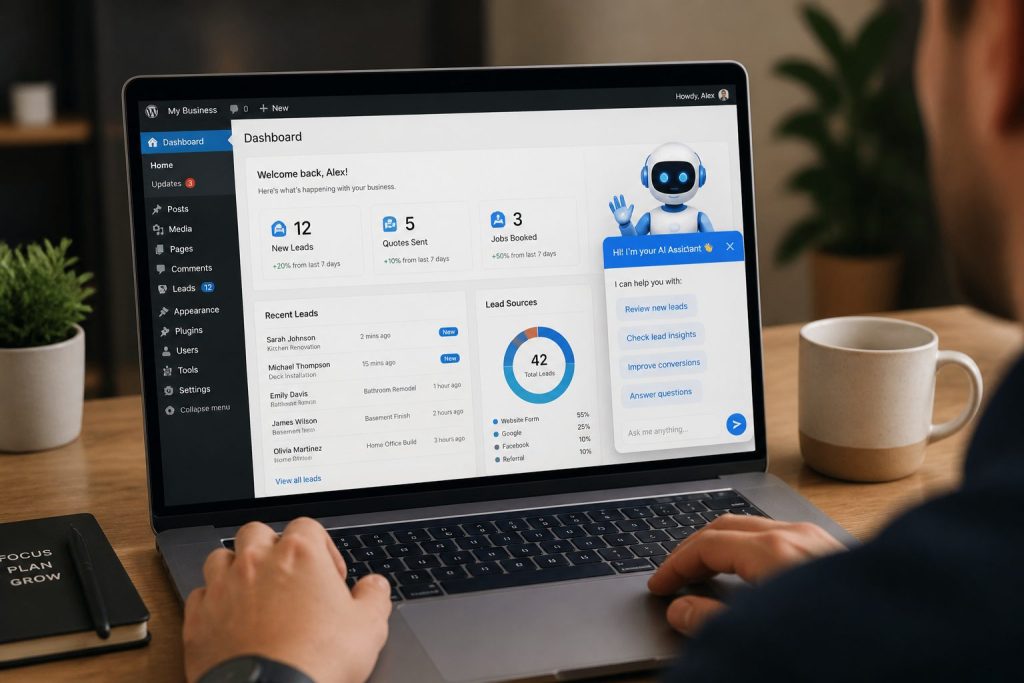 WordPress с AI‑сотрудником на панели управления