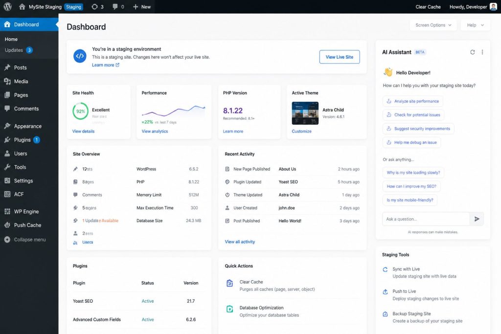 dev-копия для AI-разработки: тестовый WordPress с AI-ассистентом