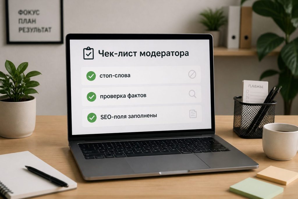 Чек-лист модерации черновиков ИИ перед публикацией