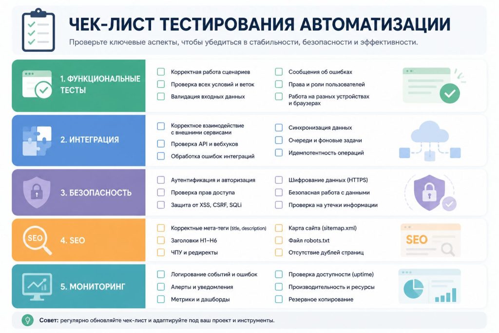 чеклист тестирования автоматизации для малого бизнеса