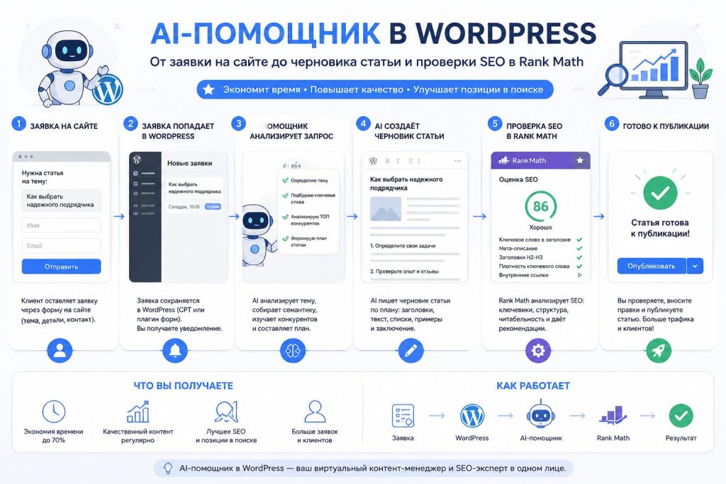 AI-помощник в WordPress помогает с задачами сайта